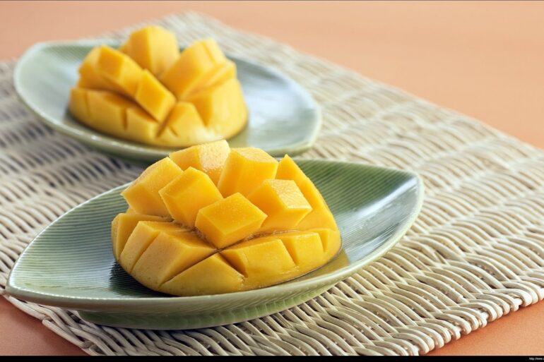 mango on a plate