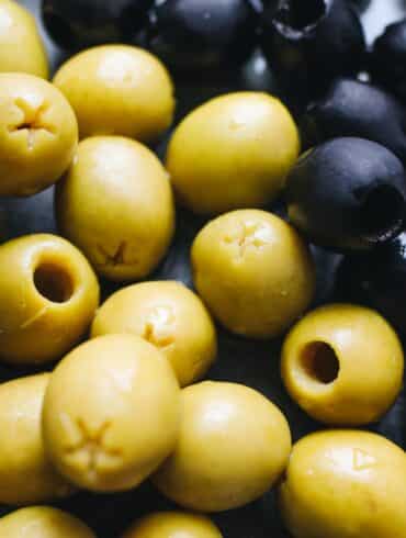 black and green olives